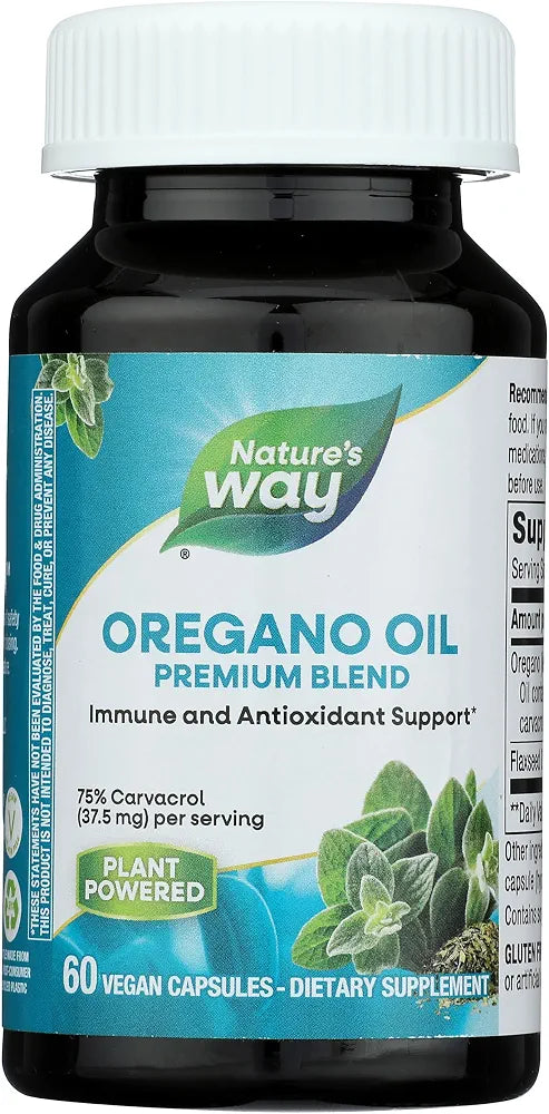 Nature's Way Oregano Oil Immune Support 75-85% Carvacrol, 60 Capsules