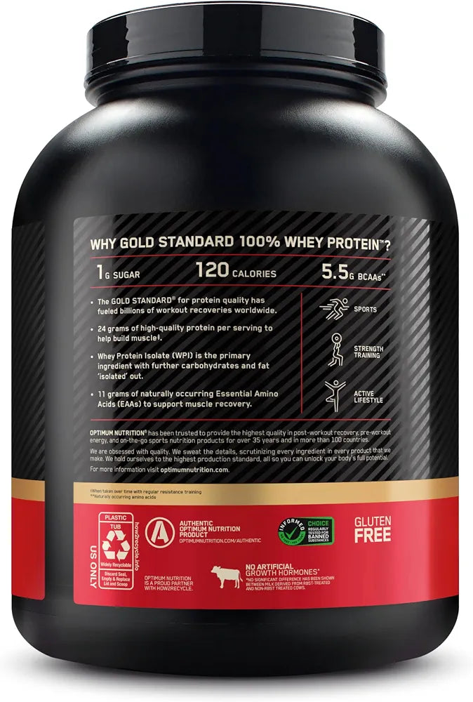 Optimum Nutrition Gold Standard Whey Protein, Double Rich Chocolate, 5 LB