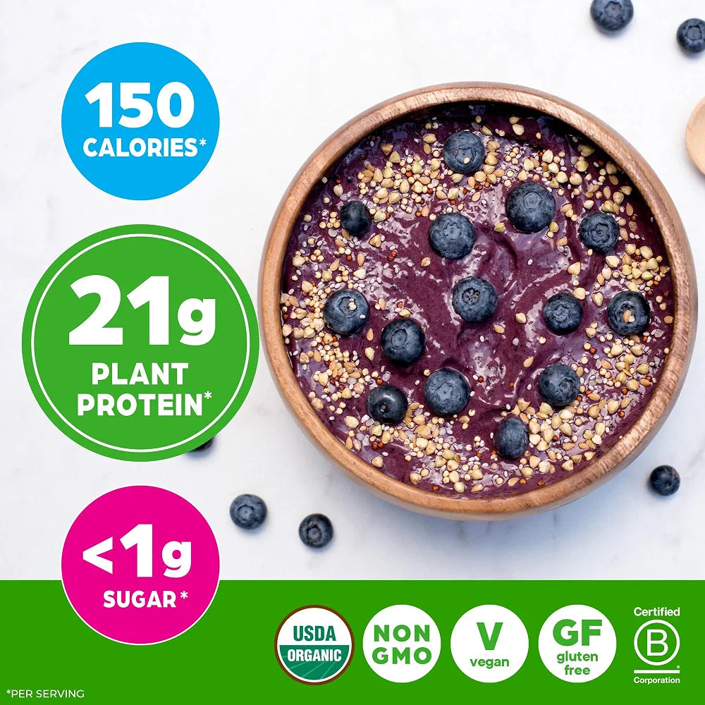 Orgain Organic Vegan Protein Powder, Vanilla Bean - 21g Plant Protein, 6g Prebiotic Fiber, No Lactose Ingredients, No Added Sugar, Non-GMO, for Shakes & Smoothies, 2.03 lb 