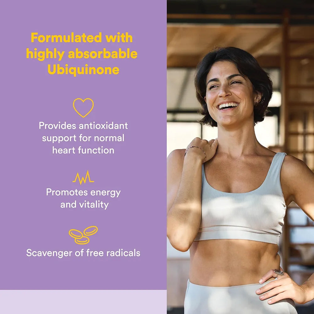 Natural Factors Coenzyme Q10 - Antioxidant Support Supplement Supports Cellular Energy Production - Better Absorption Aids Healthy Heart Function - 100 mg, 60 Softgels 