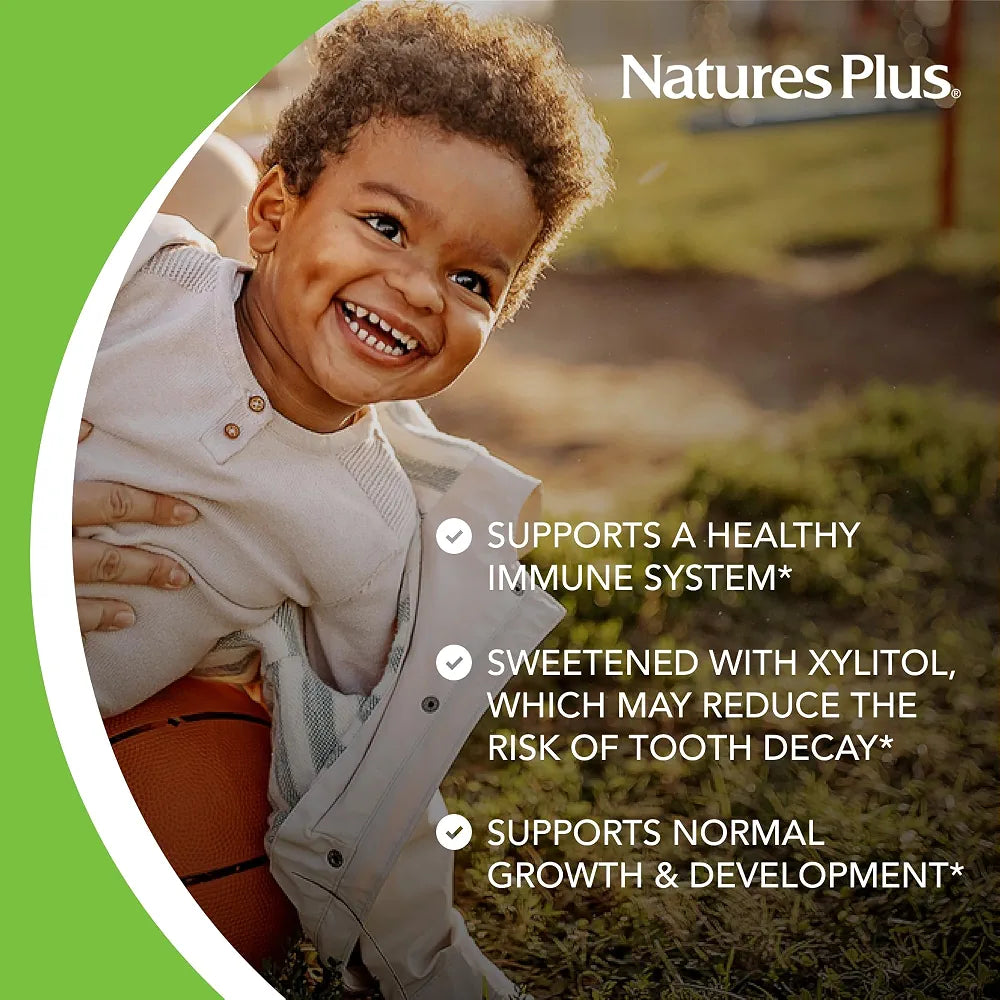 NaturesPlus Animal Parade Gold Multivitamin Children’s Chewables - Cherry Flavor - 60 Chewable Animal-Shaped Tablets - with Vitamin D3, K2 & Probiotics - 30 Servings