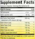 Nature's Way Leg Veins Premium Blend - Supports Healthy Leg Vein Strength* - 6-Herb Blend with Horse Chestnut Extract, Grape Seed Extract & Dandelion - Gluten Free & Vegan - 120 Count 