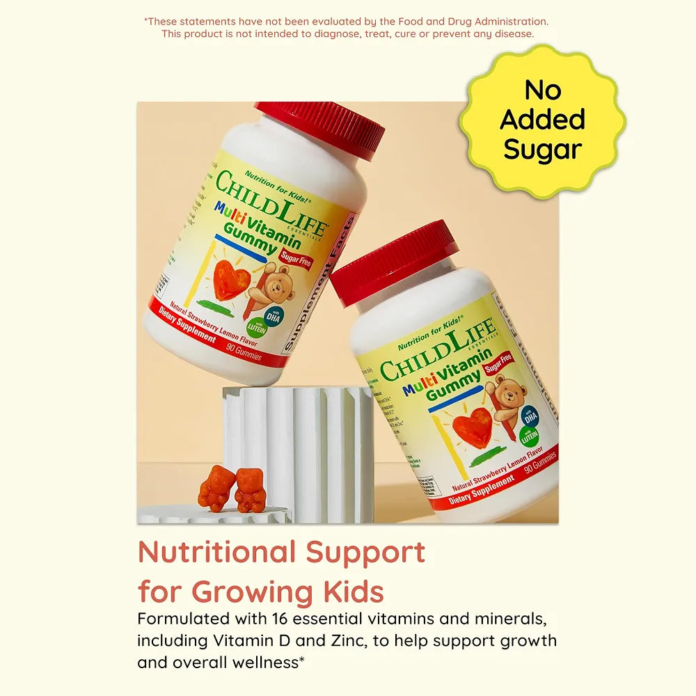 CHILDLIFE ESSENTIALS Multivitamin Gummies for Kids, Strawberry, 90 Count