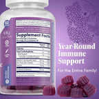 ZAND Elderberry Zinc Immunity Gummies with Vitamin C, Year-Round Immune Support for Children & Adults, 60 Count