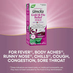 Nature's Way Umcka Cold and Flu Relief Syrup, Fever*, Sore Throat, Cough, Congestion, Body Aches*, Homeopathic, Phenylephrine Free, 0.05% Alcohol, Berry Flavored, 4 Fl Oz 