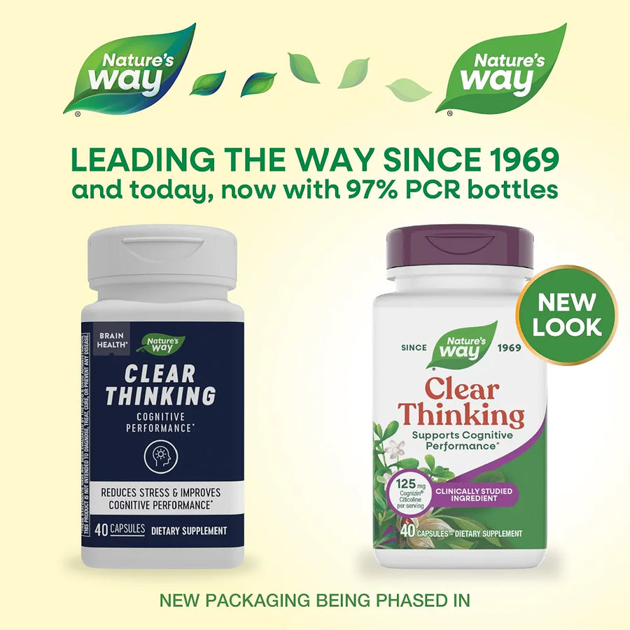 Nature's Way Clear Thinking Ashwagandha Cognitive Support, 40 Capsules