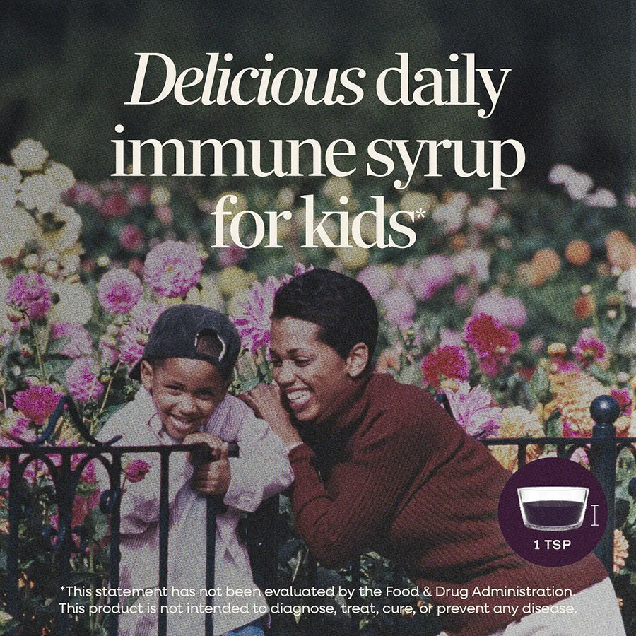 Nature's Way Sambucus Kids Immune Elderberry Syrup, Black Elderberry Extract with Echinacea & Propolis, Traditional Immune Support for Children with Superfood Antioxidants, Berry Flavored, 4 Fl Oz