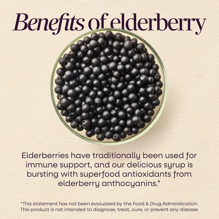 Nature's Way Sambucus Organic Traditional Elderberry Syrup, 4 Fl Oz
