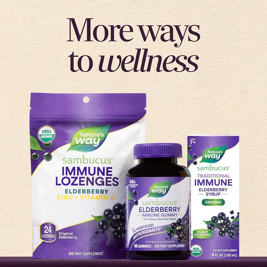 Nature's Way Sambucus Organic Traditional Elderberry Syrup, 4 Fl Oz