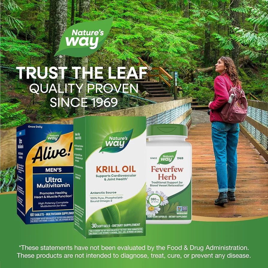 Nature's Way Krill Oil, Supports Cardiovascular and Joint Health*, 100% Pure Omega-3, 30 Softgels 
