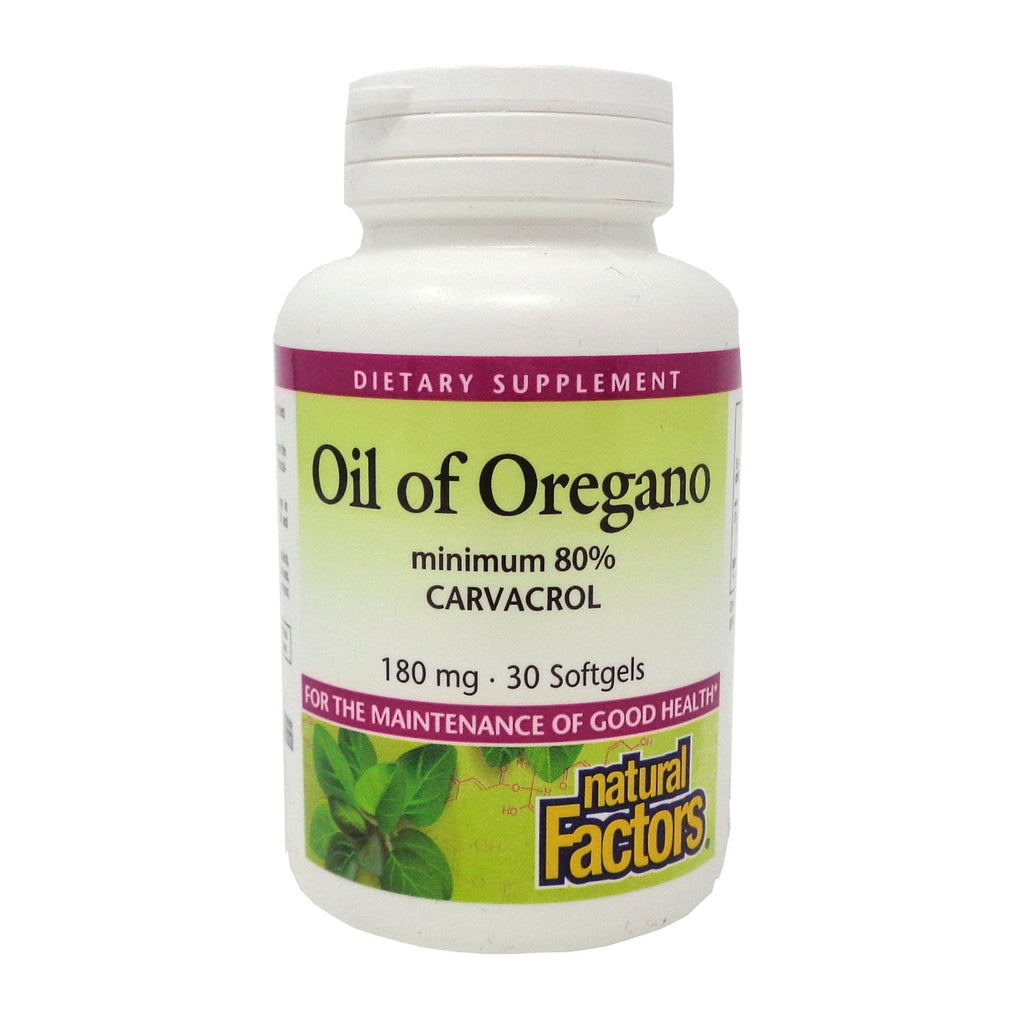 Natural Factors Oil of Oregano 180 mg, Helps Maintain Good Health with Extra Virgin Olive Oil, 30 Softgels