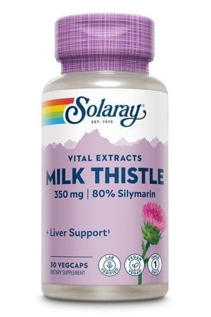 Solaray Milk Thistle Seed Extract One Daily 350mg , Antioxidant Intended to Help Support a Normal, Healthy Liver , Non-GMO & Vegan 30ct (30 Servings, 30 VegCaps)