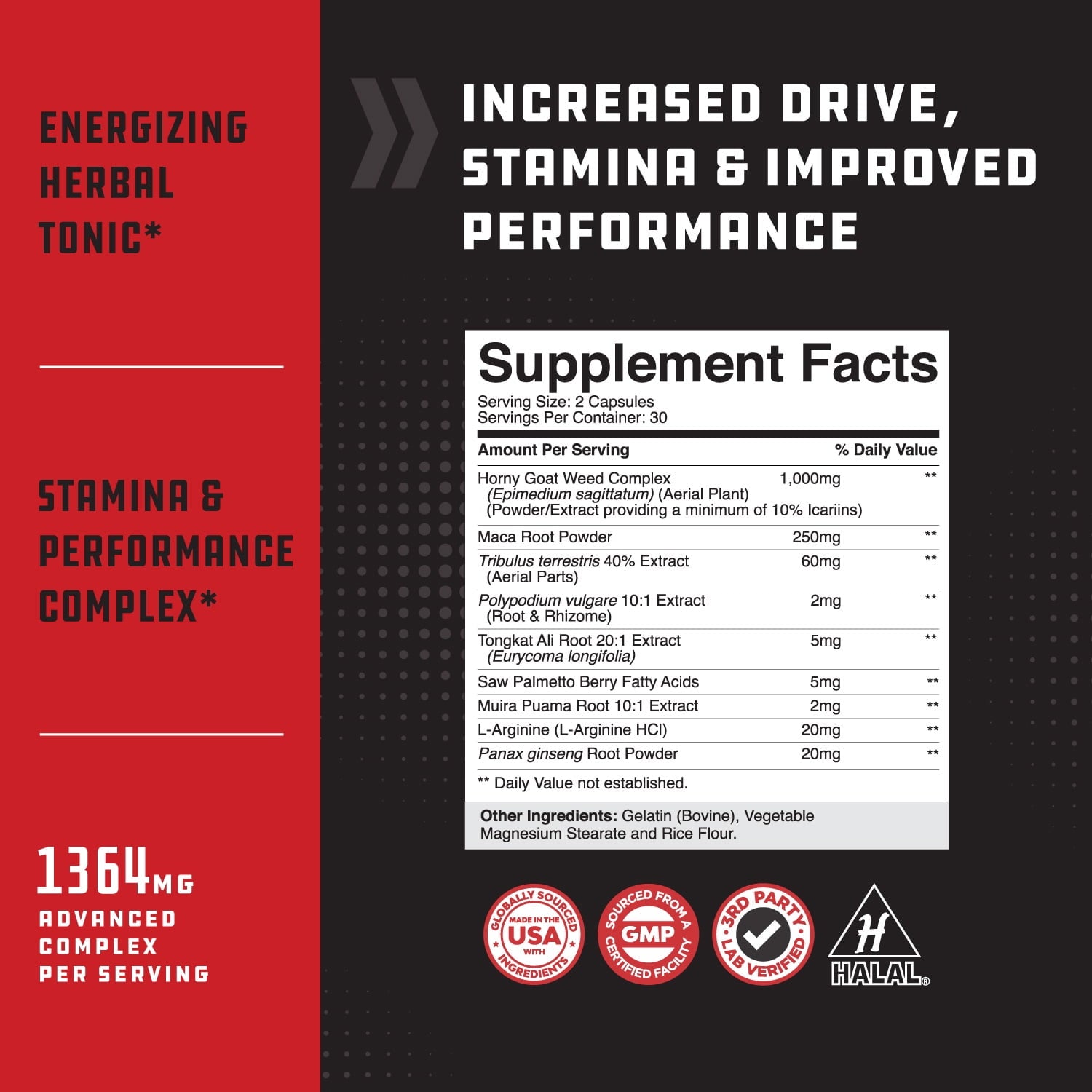 Natures Craft Gorilla Muscle Extra Strength Testosterone Booster Supplement for Men, 60 Capsules