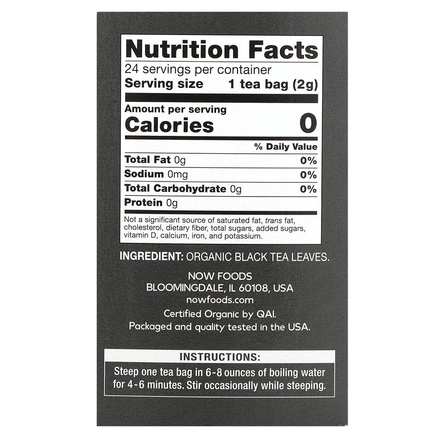 Now Foods Boldly Black Tea, Organic 24 Bag