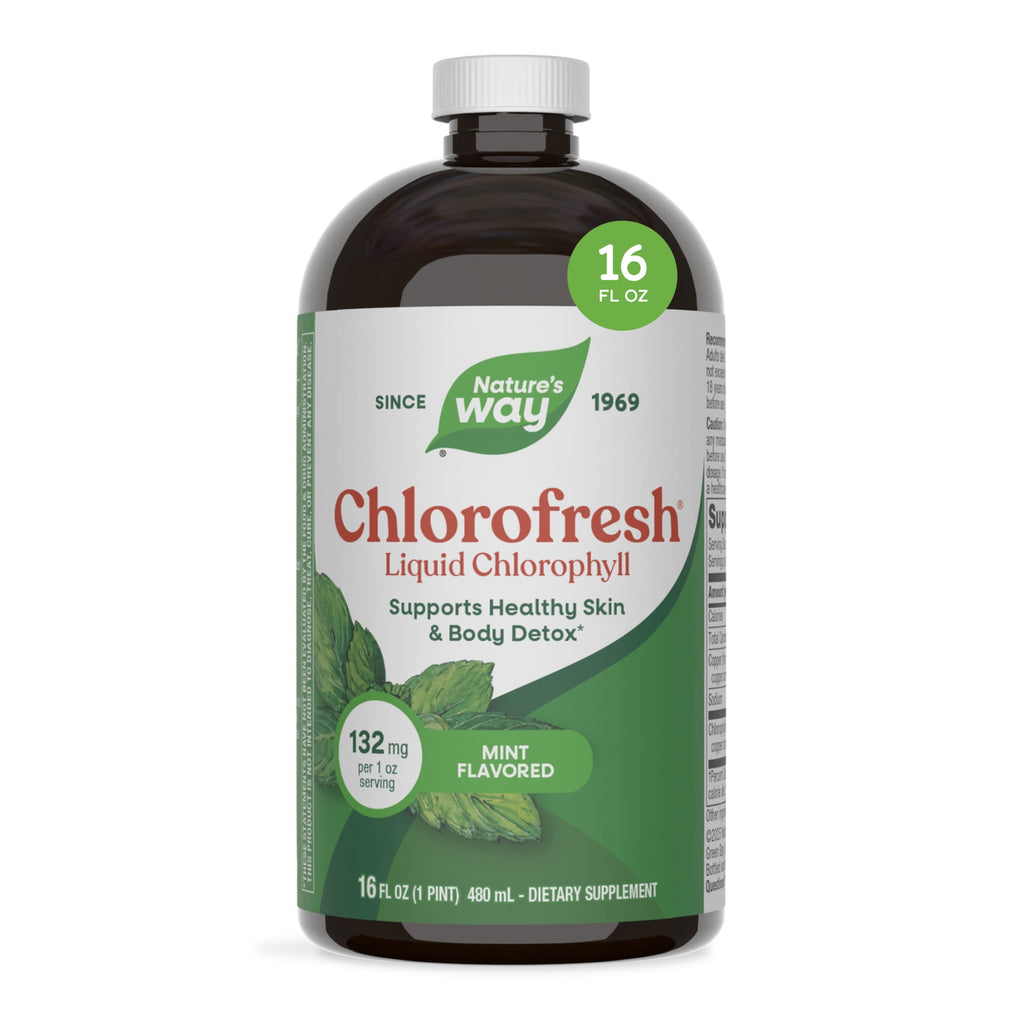Nature’s Way Chlorofresh Liquid Chlorophyll, Internal Deodorant*, Unisex, Mint Flavored, 16 Fl Oz