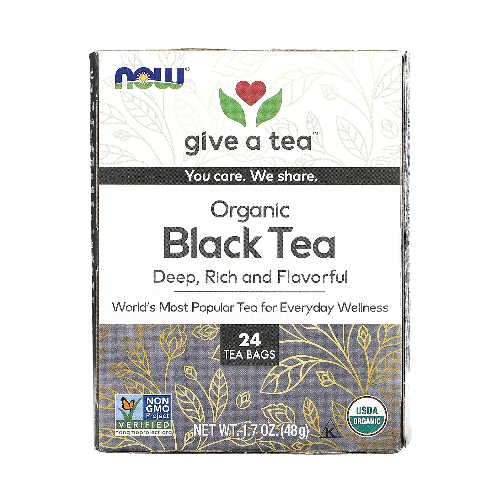 Now Foods Boldly Black Tea, Organic 24 Bag