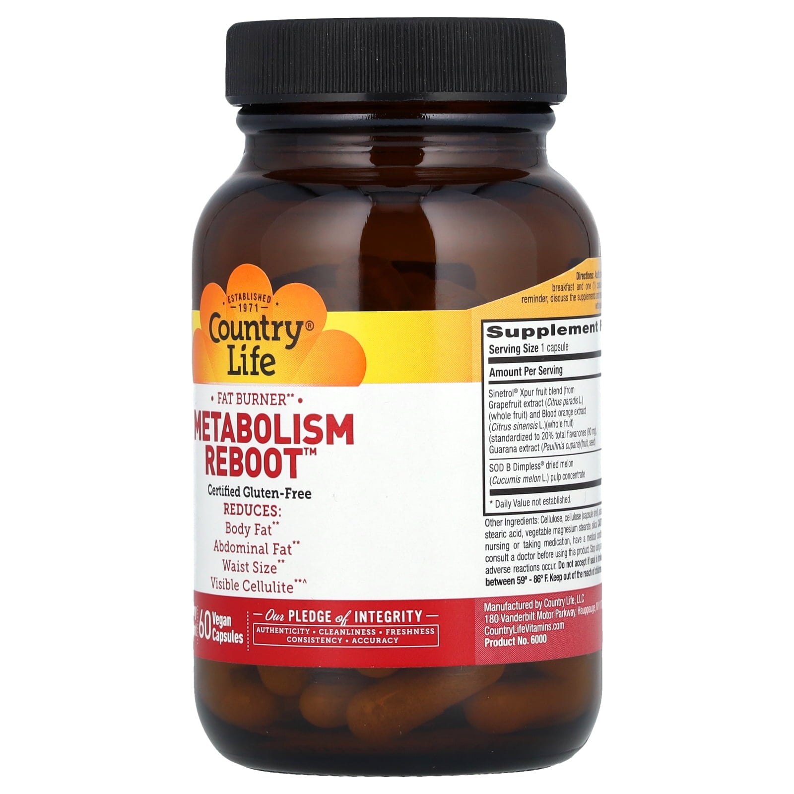 Country Life Metabolism Reboot, 60 Vegan Capsules