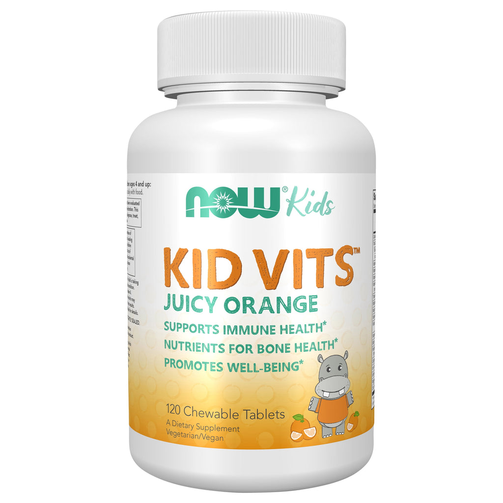 NOW Kids Supplements, Kid Vits Multivitamin, Juicy Orange, 120 Chewable Tablets