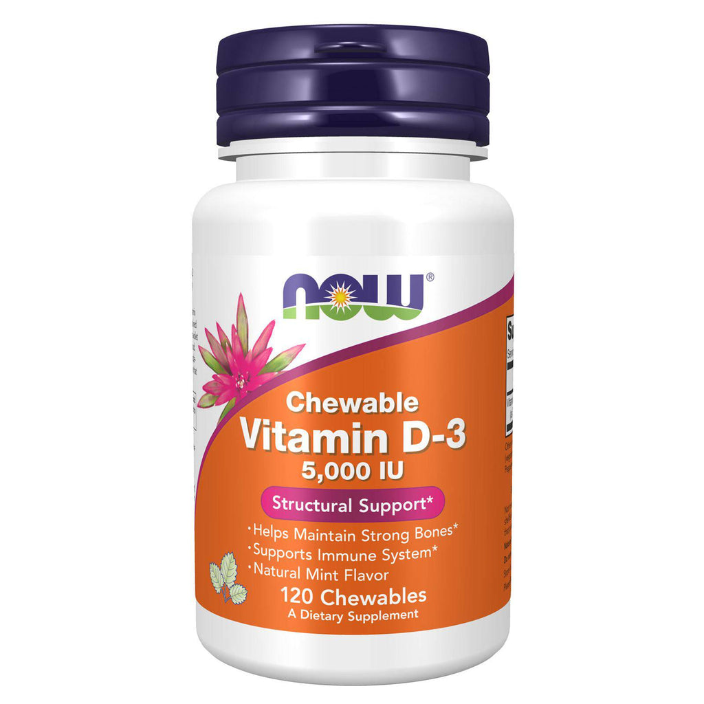 NOW Foods Chewable D3 5000 IU Mint 120 LZ