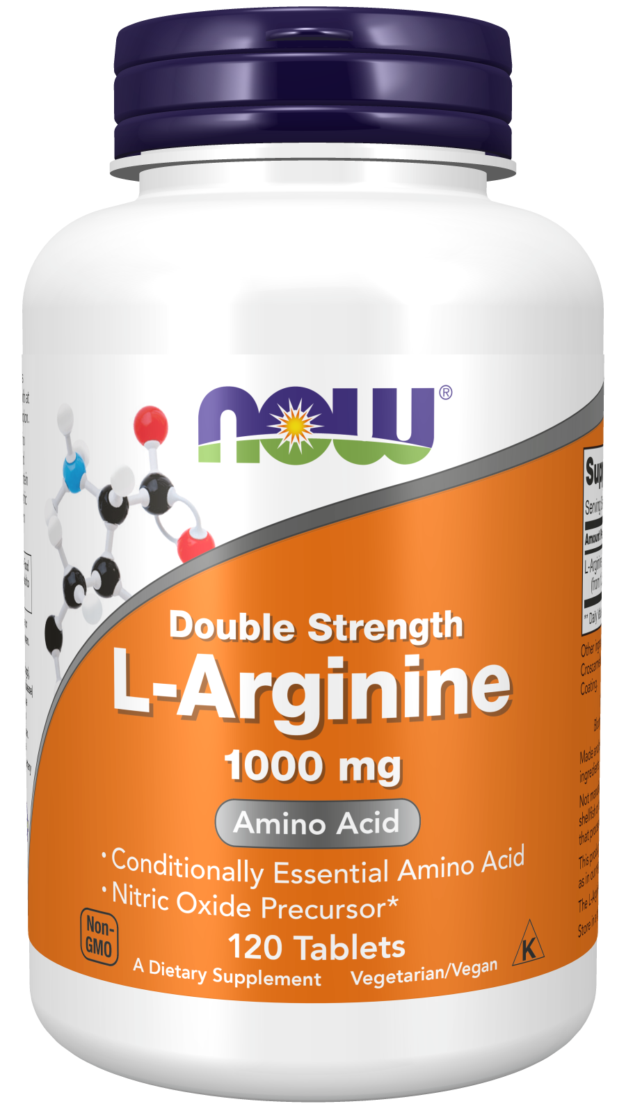 Double Strength L-Arginine 1000mg 120 Tabs Amino Acid Now Foods Kosher/Vegan|165101056904