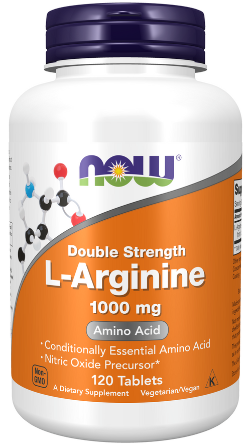 Double Strength L-Arginine 1000mg 120 Tabs Amino Acid Now Foods Kosher/Vegan|165101056904